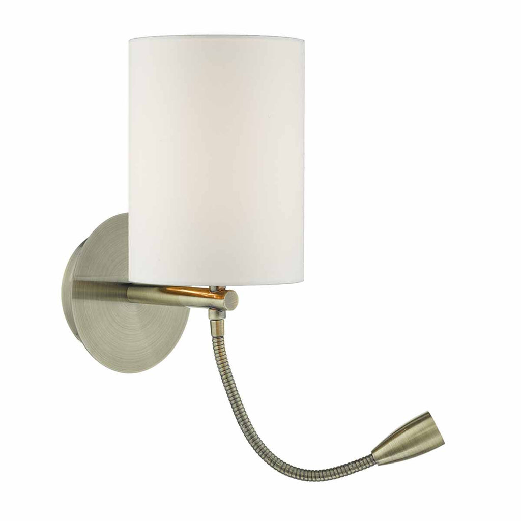 Feta Wall Light LED Antique Brass Base Only by Dar Lighting