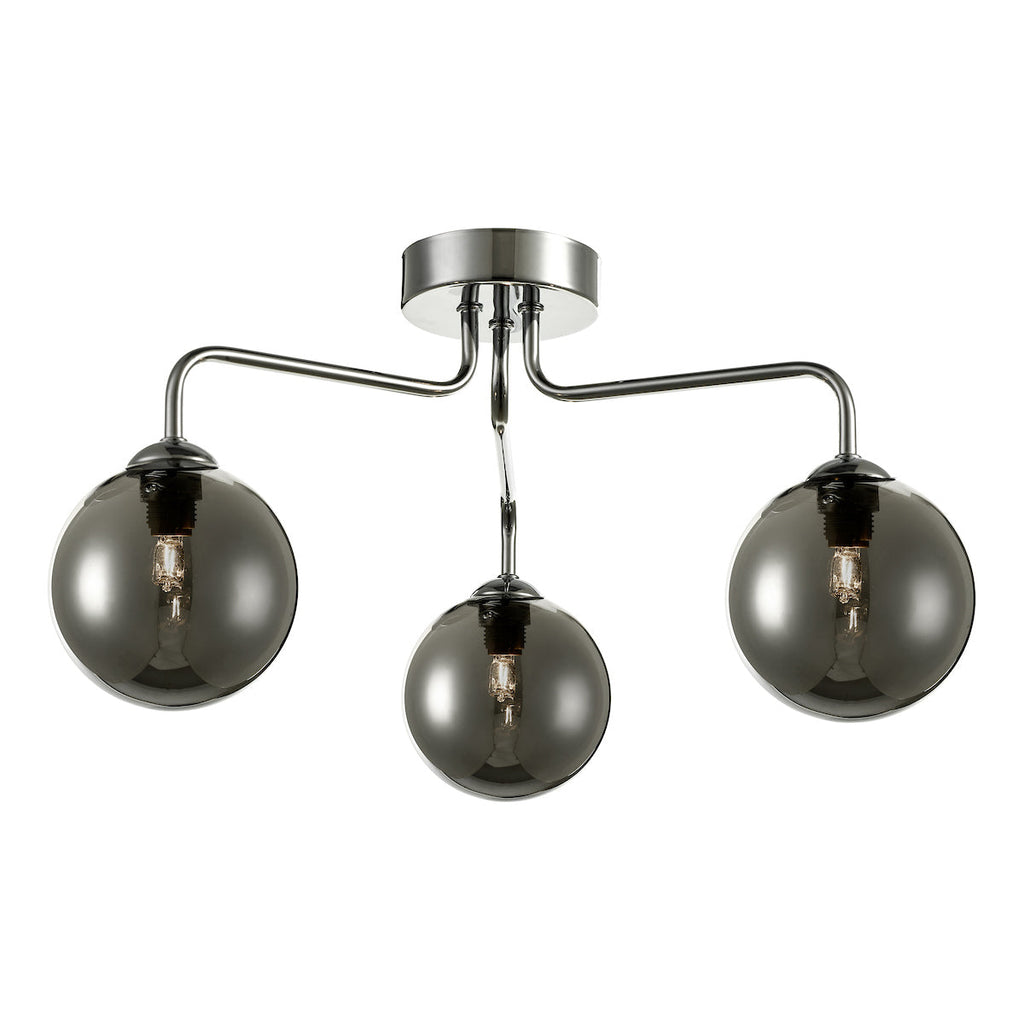 dar-lighting-feya-3-light-semi-flush-polished-chrome-smoked-glass