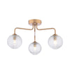 Dar Lighting -  Dar Lighting -  Feya 3 Light Semi-Flush Polished Chrome & Clear Opal Glass