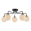 dar-lighting-feya-5-light-semi-flush-ceiling-light-matt-black-opal-glass
