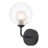Dar Lighting -  Feya Wall Light Matt Black & Clear Opal Glass