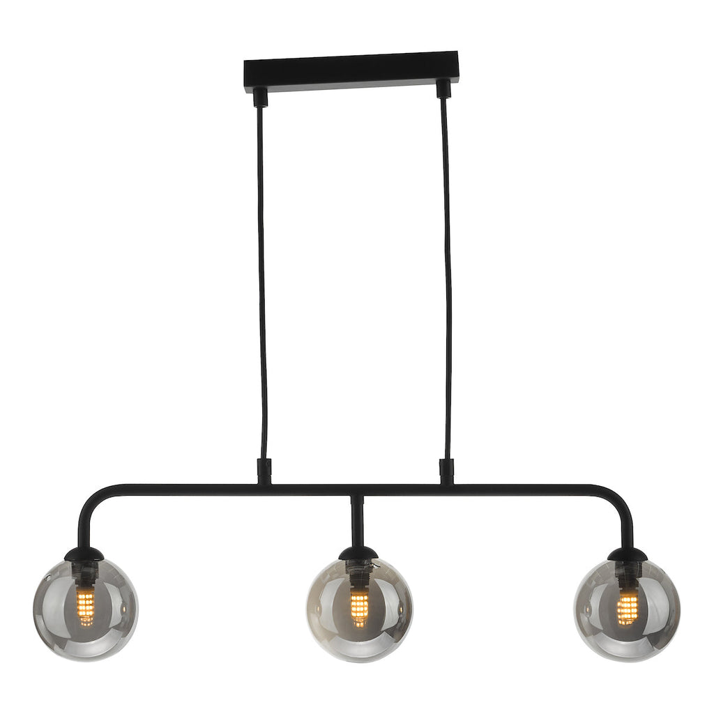 dar-lighting-feya-3-light-bar-matt-black-smoked-glass