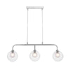 Dar Lighting -  Feya 3 Light Bar Pendant Polished Chrome & Clear Opal Glass