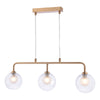 Dar Lighting -  Feya 3 Light Bar Pendant Antique Bronze & Clear Opal Glass