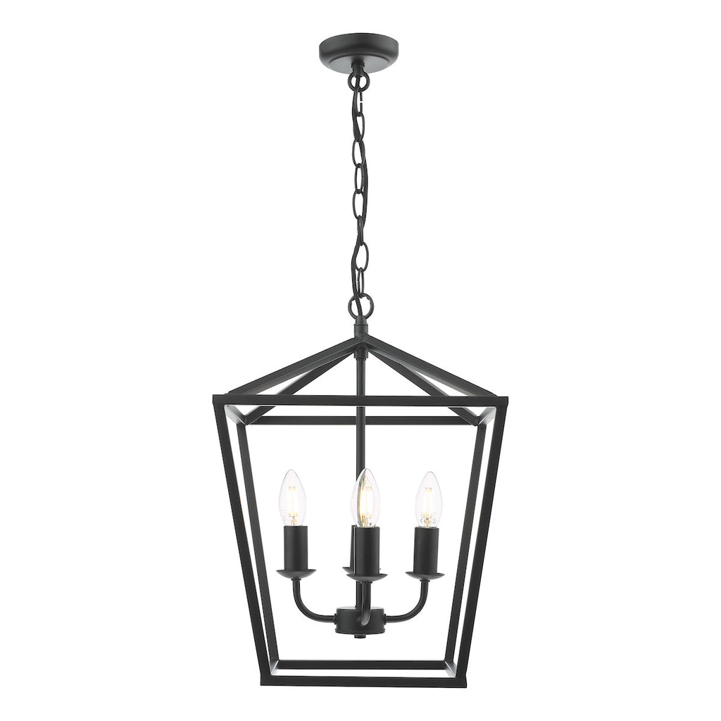 Dar Lighting - Fionn 4 Light Pendant Matt Black