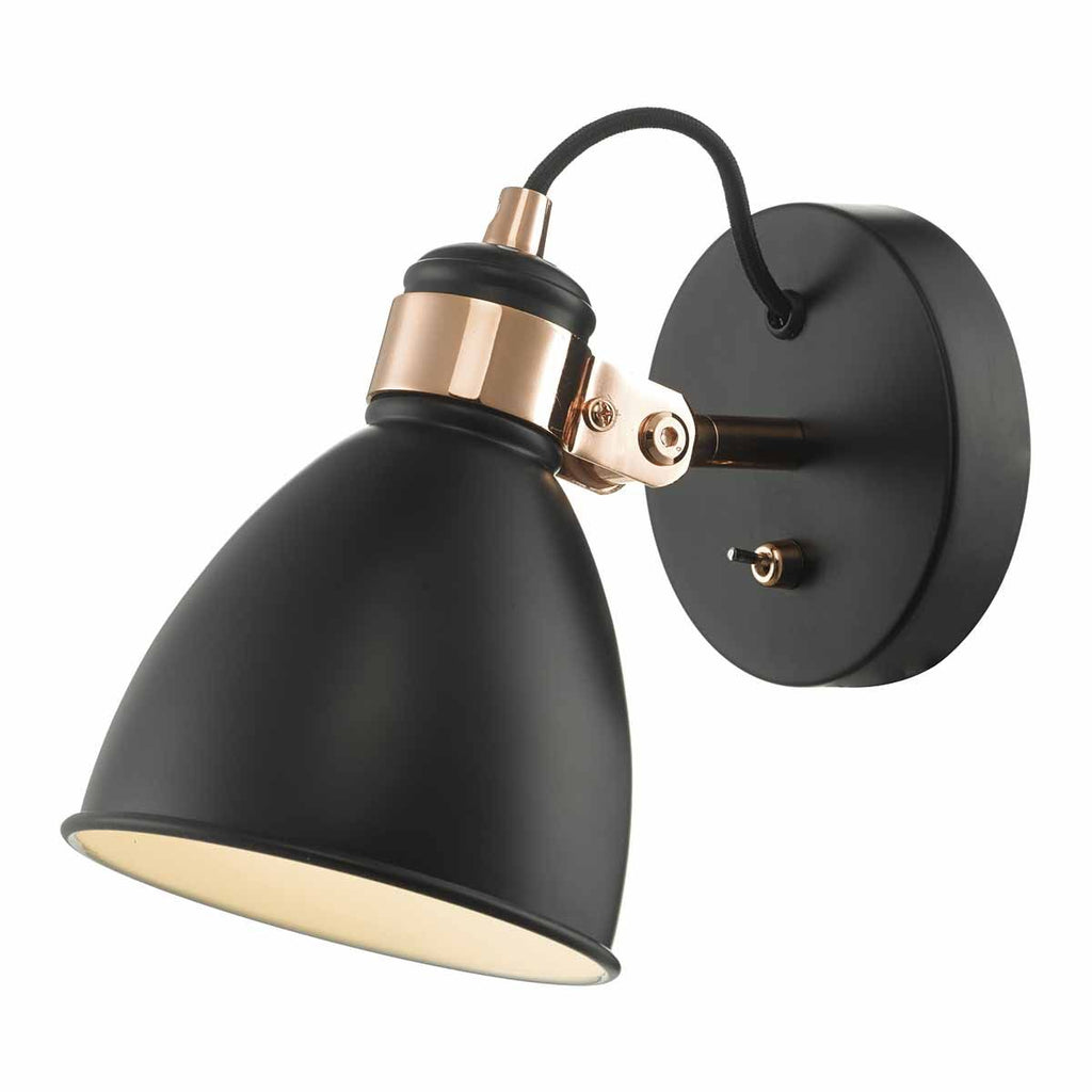 Frederick Wall Light Black & Copper by Dar Lighting