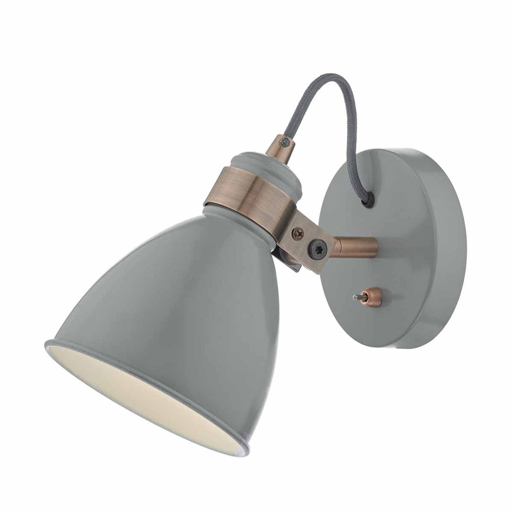 Frederick Wall Light Grey & Copper by Dar Lighting