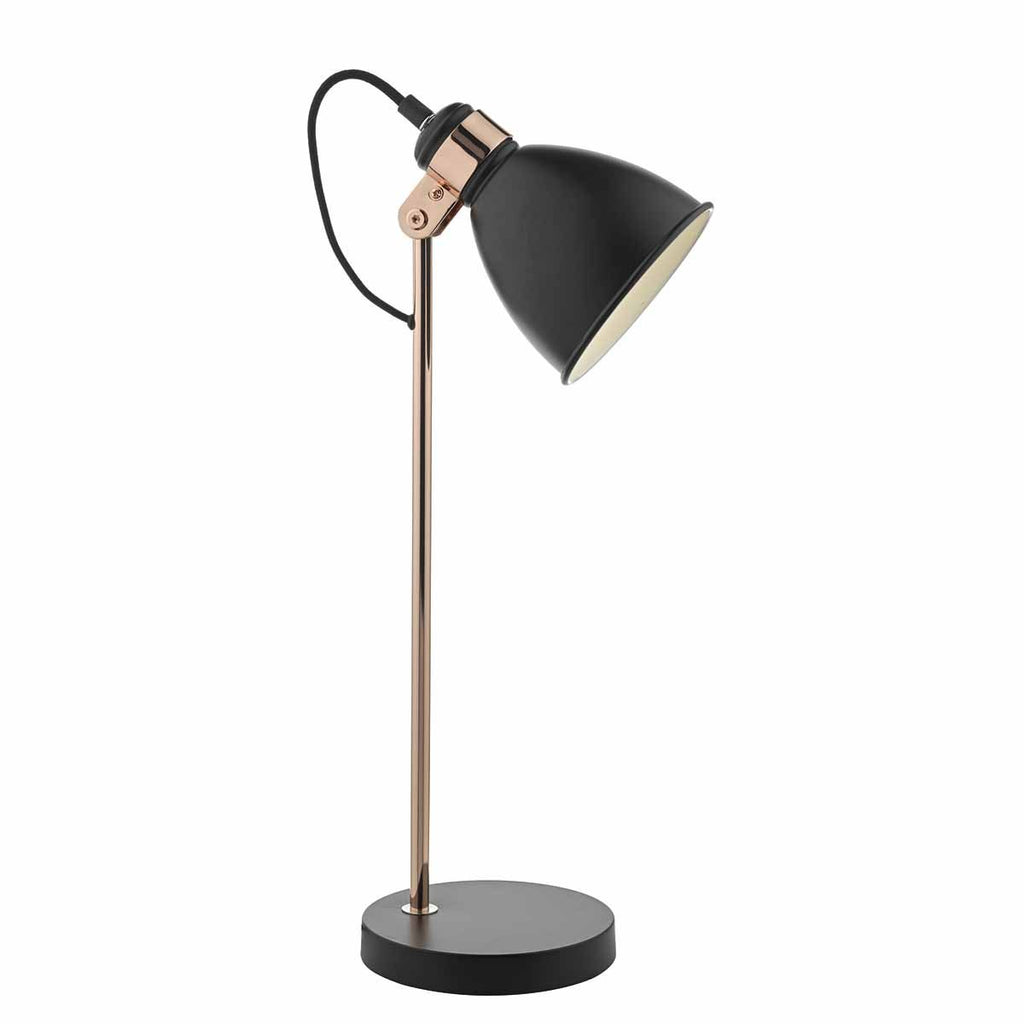 Frederick Task Lamp Black & Copper by Dar Lighting
