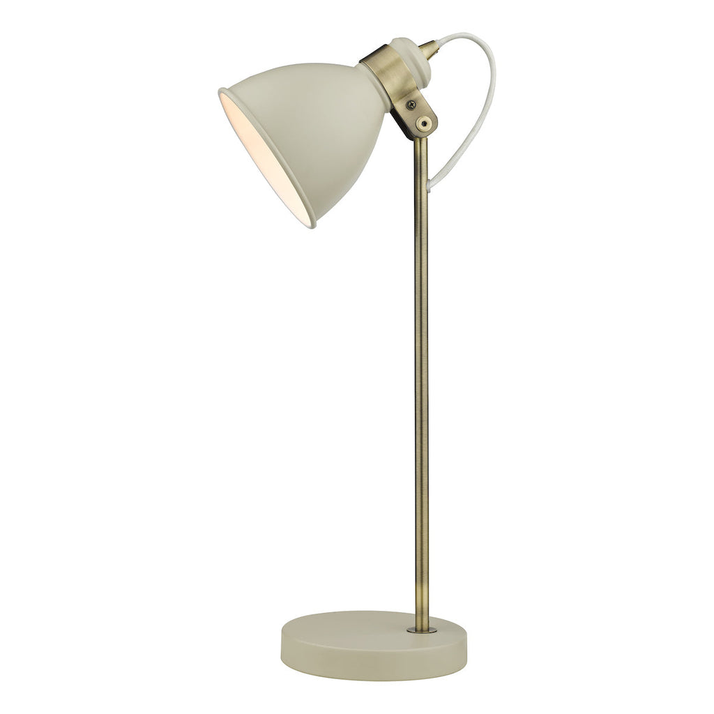 Frederick Table Lamp Cream & Antique Brass by Dar Lighting