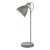 Frederick Table Lamp Dark Grey & Satin Chrome by Dar Lighting