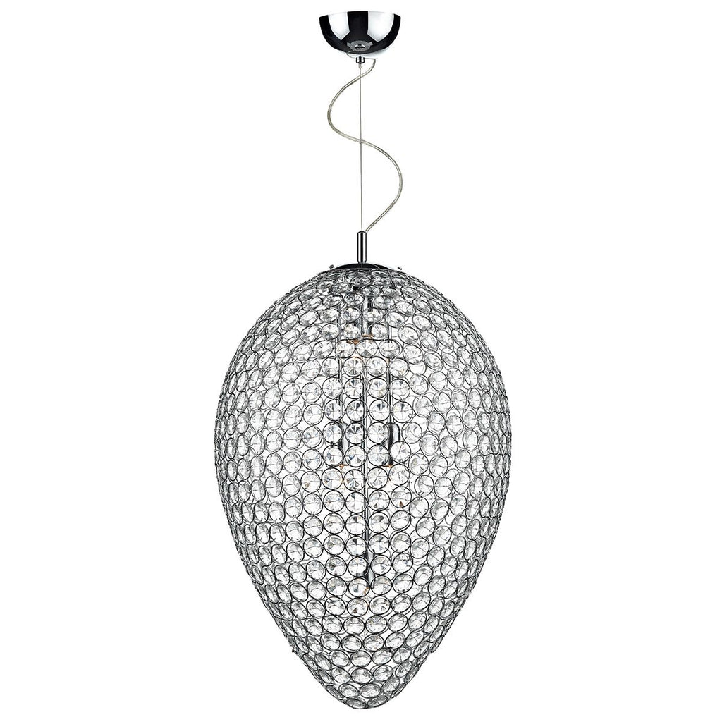 Frost 5 Light Pendant Polished Chrome by Dar Lighting