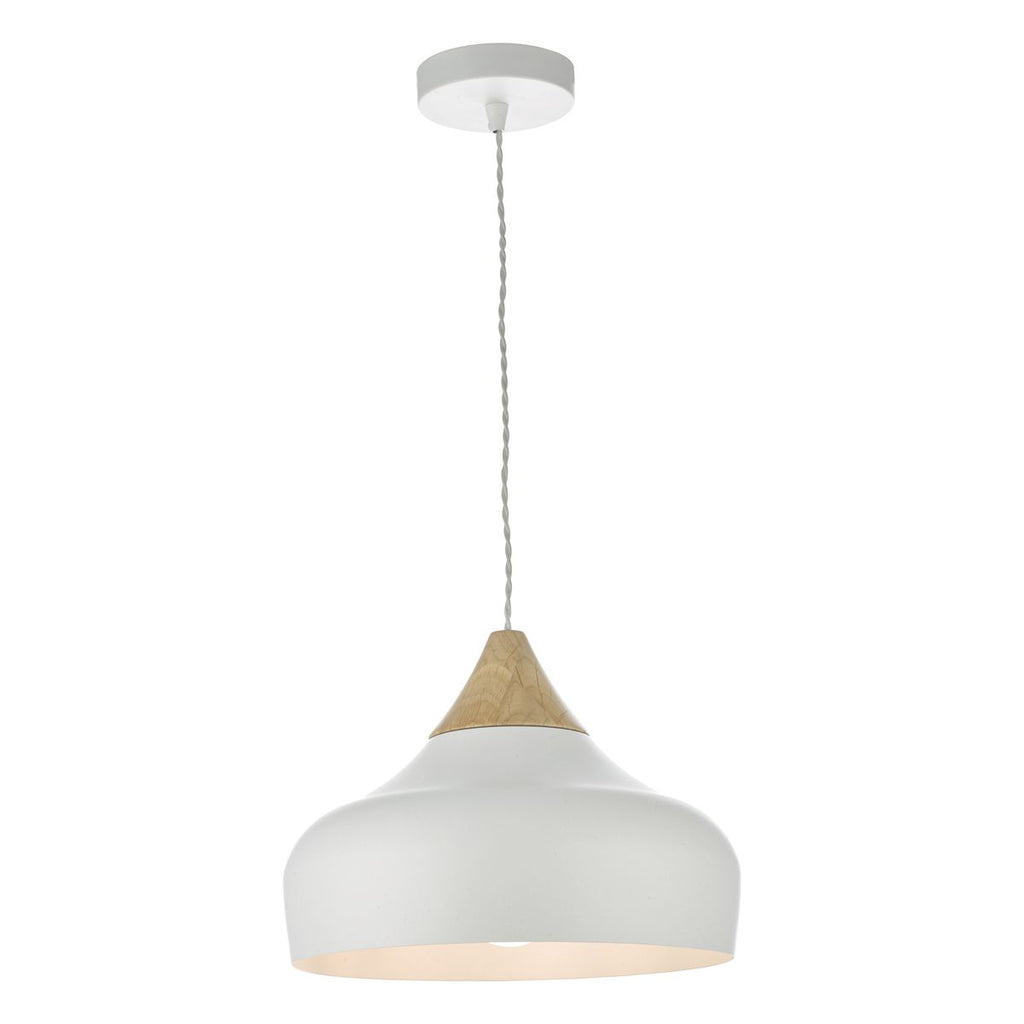 Gaucho 1 Light Pendant White by Dar Lighting