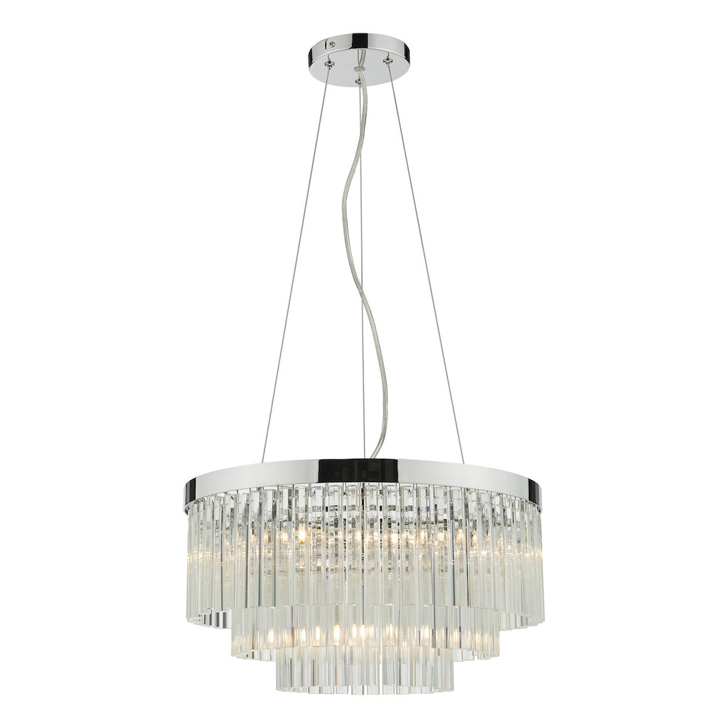 Giovana 5lt Pendant Polished Chrome & Clear Glass by Dar Lighting