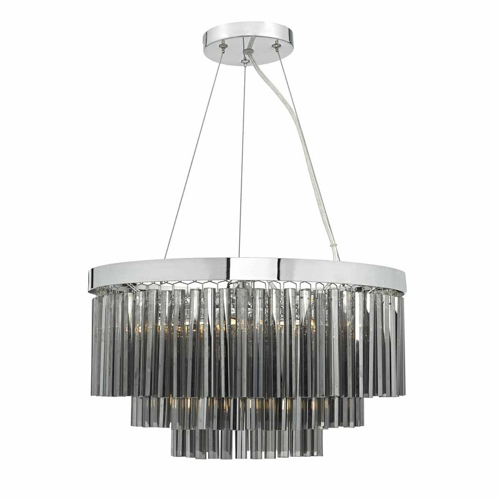 Giovana 5lt Pendant Polished Chrome & Smoked Glass by Dar Lighting