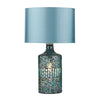 Dar Lighting - Guru Table Lamp Blue Mosaic Dual Source With Shade