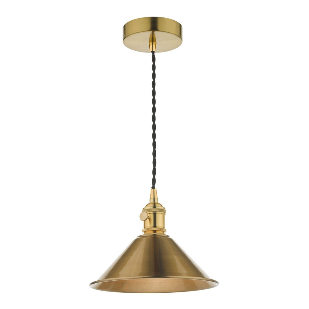 dar-lighting-hadano-1-light-pendant-natural-brass-with-aged-brass-shade