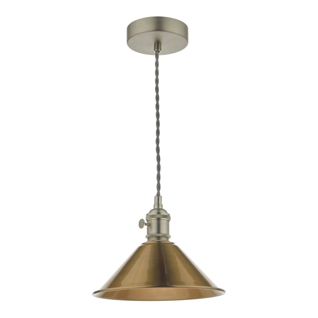 dar-lighting-hadano-1-light-pendant-antique-chrome-with-aged-brass-shade