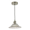 dar-lighting-hadano-1-light-pendant-antique-chrome-with-flared-glass-shade