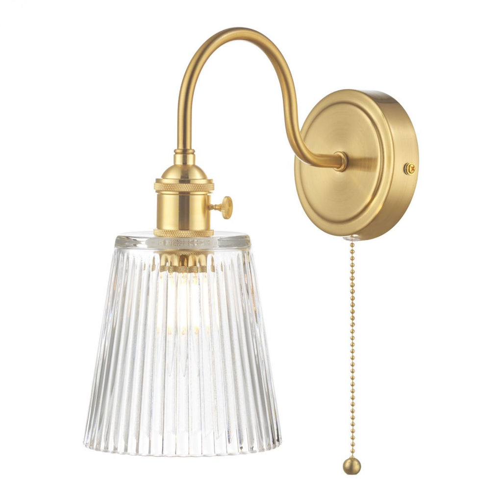 dar-lighting-hadano-1-light-wall-light-brass-with-ribbed-glass-shade