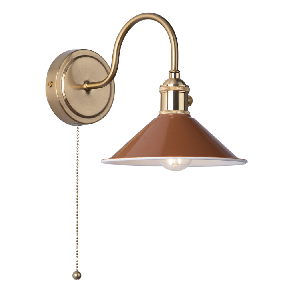 dar-lighting-Hadano-1-Light-Wall-Light-Brass-With-Umber-Metal-Shade