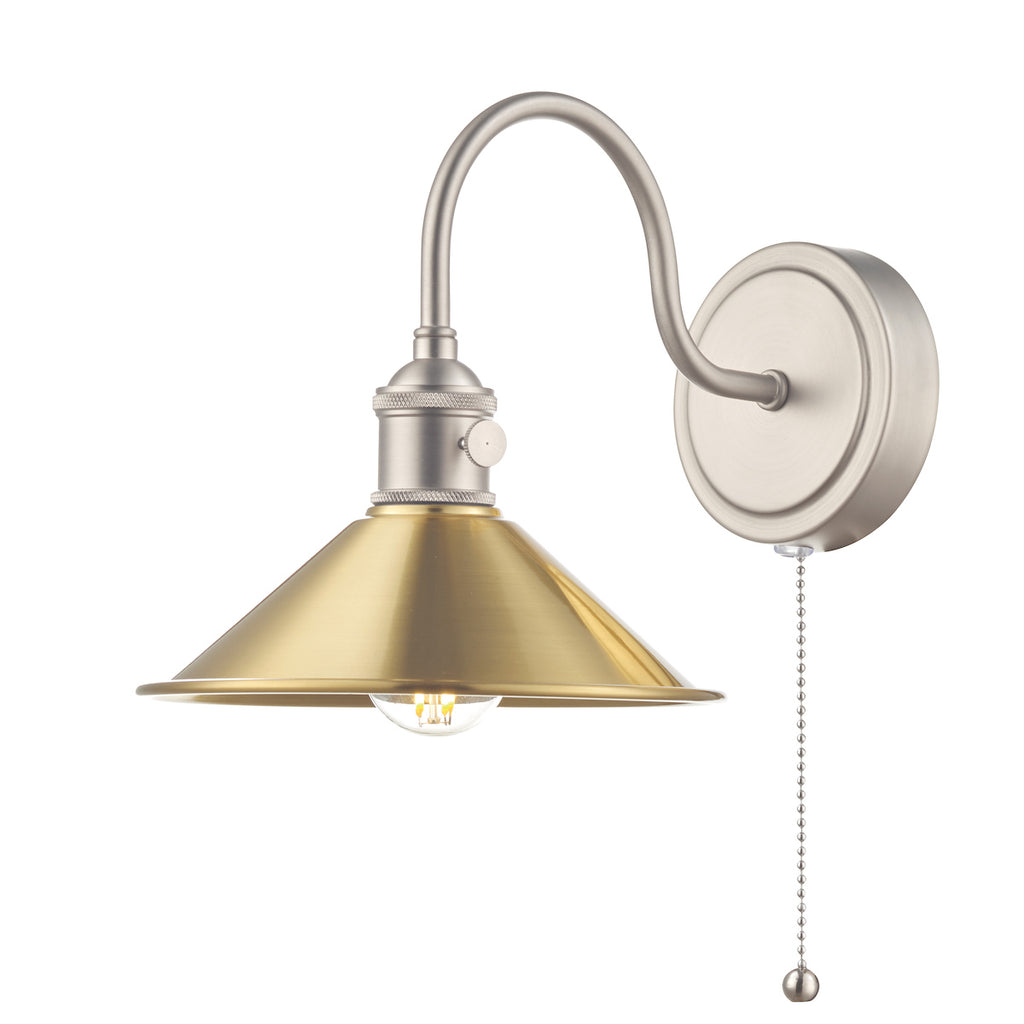 dar-lighting-hadano-1-light-wall-light-antique-chrome-with-aged-brass-shade