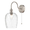 dar-lighting-hadano-1-light-wall-light-antique-chrome-with-dimpled-glass-shade