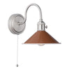 dar-lighting-Hadano-1-Light-Wall-Light-Antique-Chrome-With-Umber-Metal-Shade