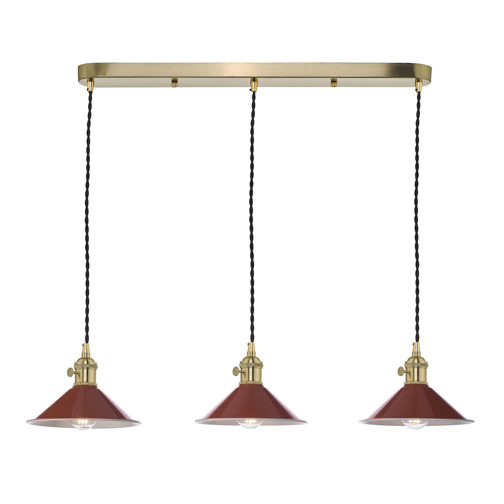dar-lighting-Hadano-3-Light-Suspension-Natural-Brass-With-Umber-Metal-Shades