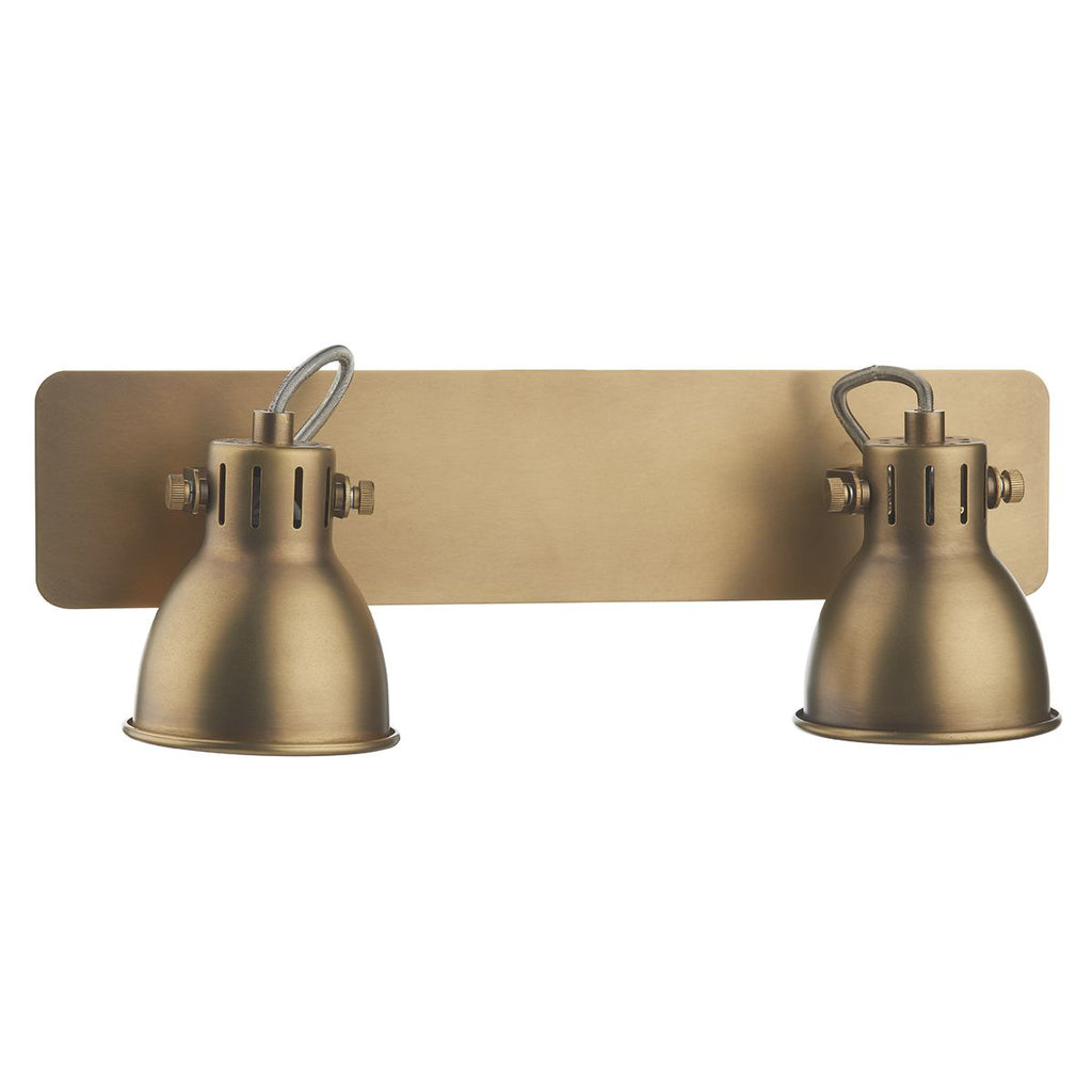 Idaho 2 Light Bar Spot GU10 Natural Brass by Dar Lighting