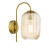Dar Lighting - Idra Wall Light Aged Bronze and Champagne Ribbed Glass