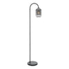 Dar Lighting - Idra Floor Lamp Matt Black and Smoked Ribbed Glass
