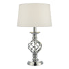 Dar Lighting - Iffley Touch Table Lamp Polished Chrome Twist Cage Base With Shade - Small