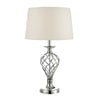 Dar Lighting - Iffley Touch Table Lamp Polished Chrome Twist Cage Base With Shade - Large