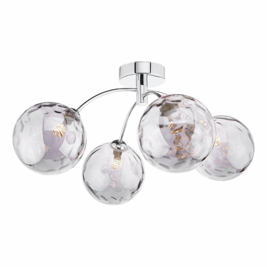 dar-lighting-Izzy-4-Light-Semi-Flush-Polished-Chrome-Smoked-Dimpled-Glass