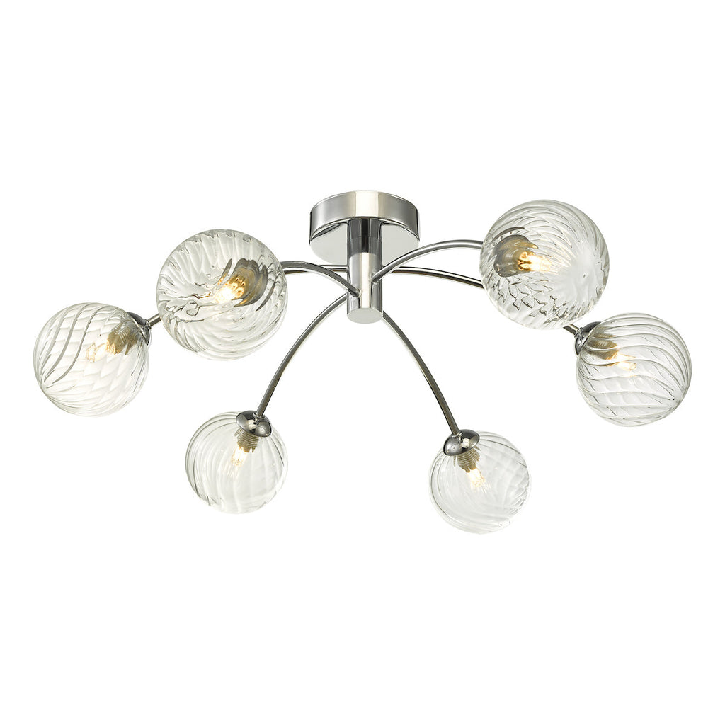 dar-lighting-izzy-6-light-semi-flush-polished-chrome-twisted-glass