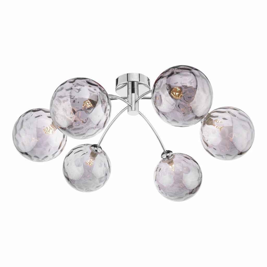 dar-lighting-Izzy-6-Light-Semi-Flush-Polished-Chrome-Smoked-Dimpled-Glass