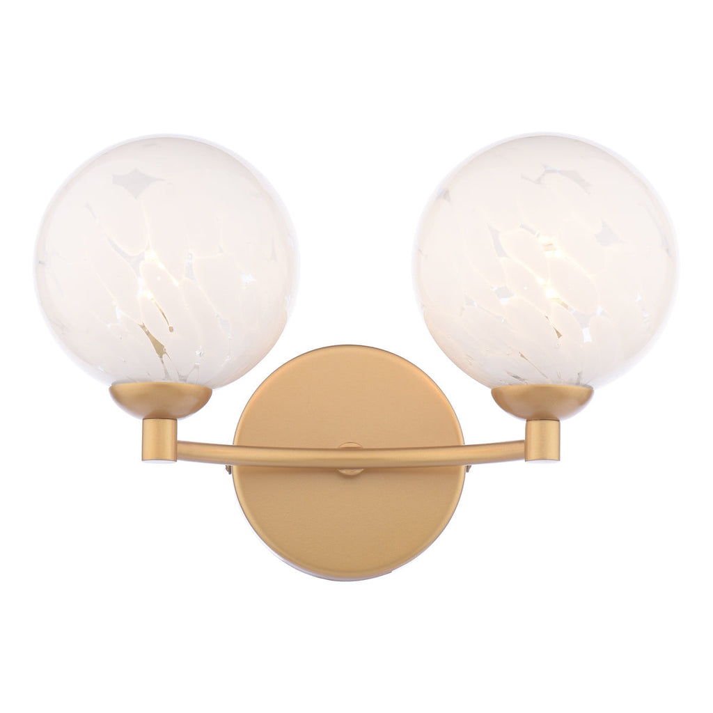 Dar Lighting -  Izzy 2 Light Wall Light Polished Gold & Confetti Glass