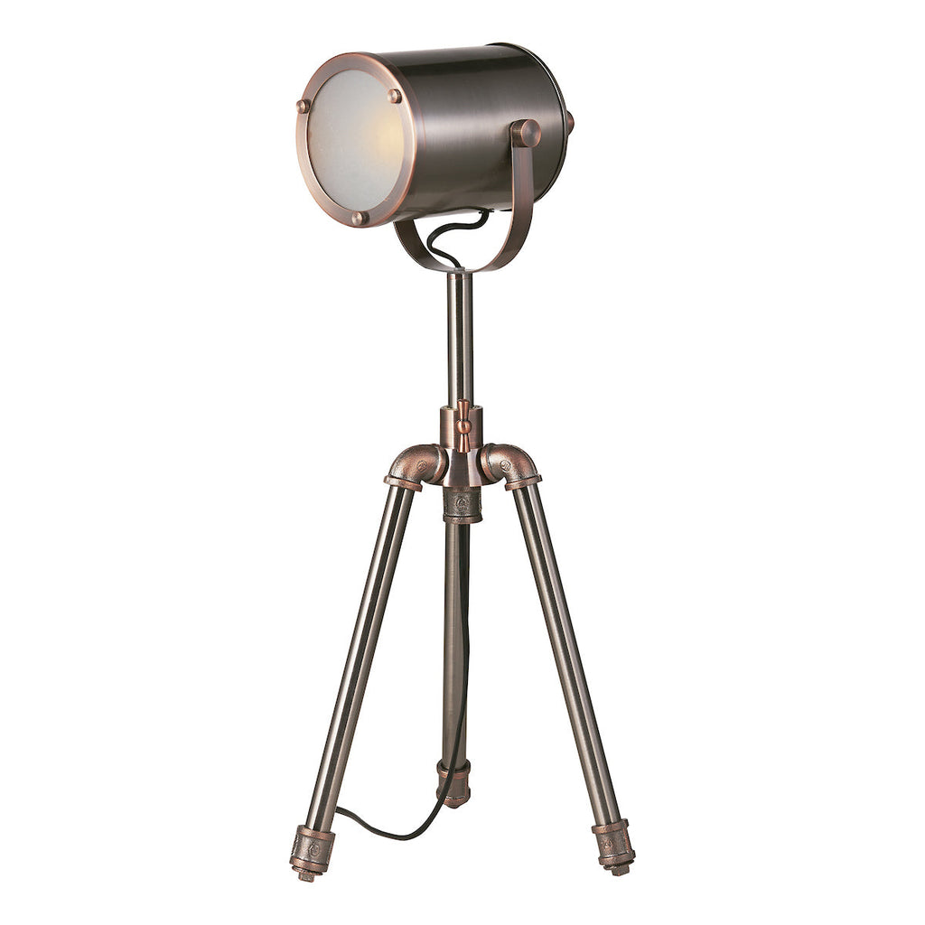 Dar Lighting - Jake Task Table Lamp Antique Silver And Copper