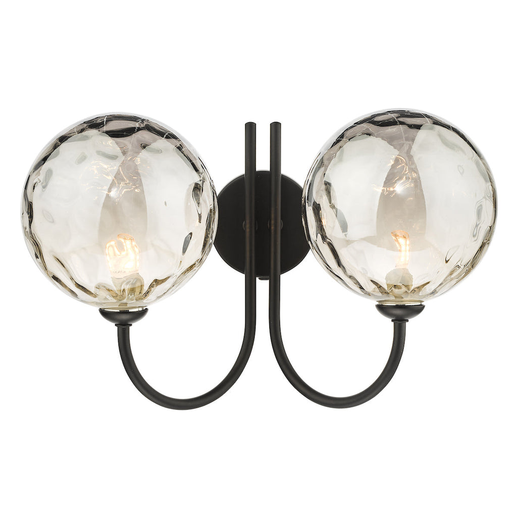 dar-lighting-Jared-2-Light-Wall-Light-Matt-Black-Smoked-Dimpled-Glass