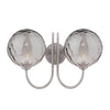 Dar Lighting -Jared 2 Light Wall Light Satin Nickel and Smoked Dimpled Glass