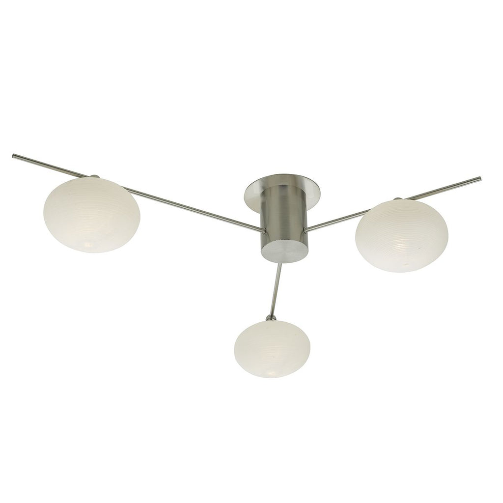 Jasper 3 Light Semi Flush Satin Nickel by Dar Lighting