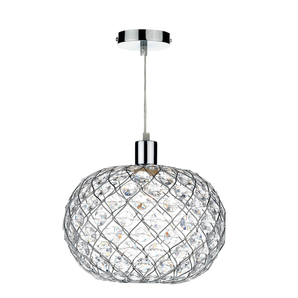 Dar Lighting - Juanita Easy Fit Pendant Polished Chrome Acrylic