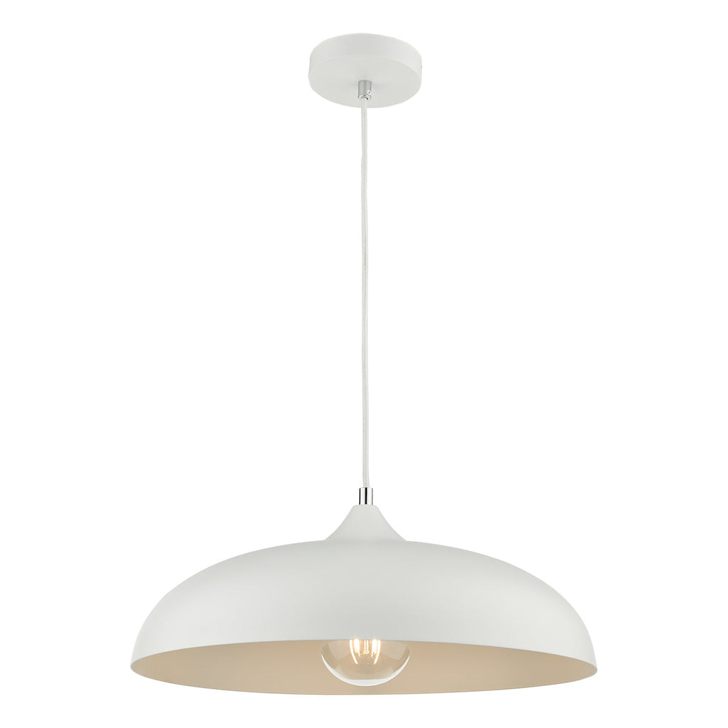 Dar Lighting - Kaelan Single Pendant White