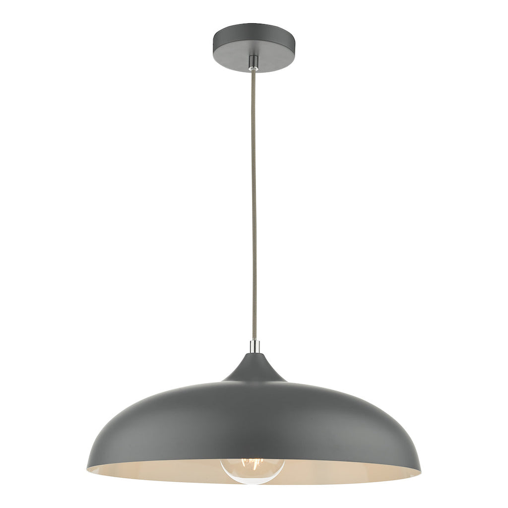 Dar Lighting - Kaelan Single Pendant Graphite