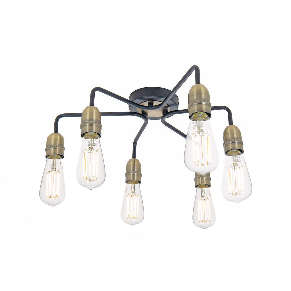 Dar Lighting -  Davian 3 Light Flush Polished Chrome Crystal