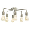 Dar Lighting -  Kiefer 6 Light Flush Satin Chrome