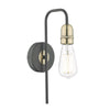 Dar Lighting -  Kiefer Wall Light Black & Antique Brass