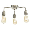 Dar Lighting -  Kiefer 3 Light Flush Satin Chrome
