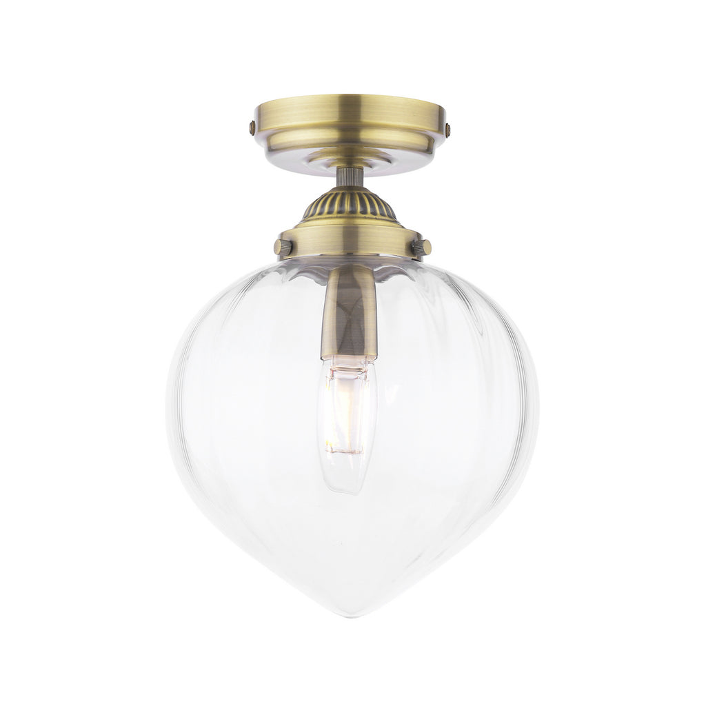 Laura Ashley Whitham Bathroom Ceiling Light Antique Brass and