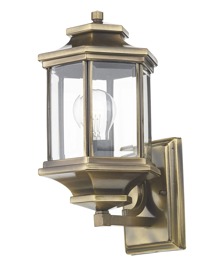 Ladbroke Lantern Antique Brass complete with Bevelled Glass IP44 by Dar Lighting
